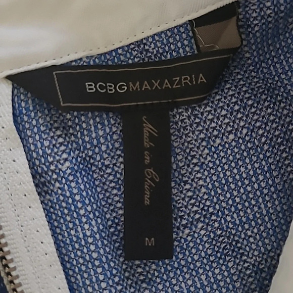 BCBGMaxAzria Blue Collared Peplum Top - Size M - Picture 5 of 7